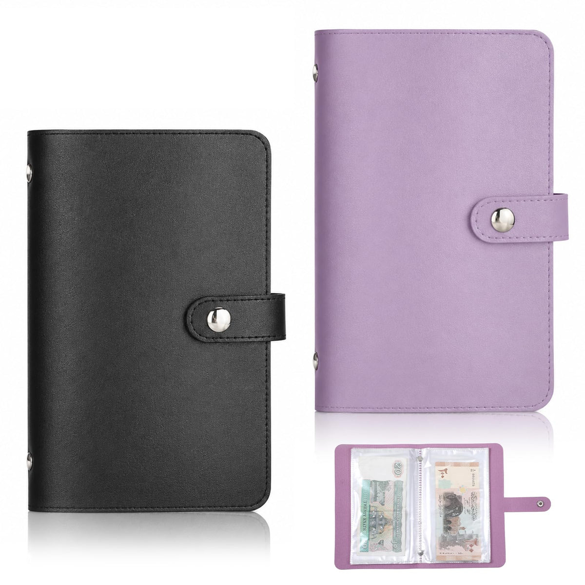 2 Pcs 100 Envelope Savings Challenge Book, Durable Cash Organizer