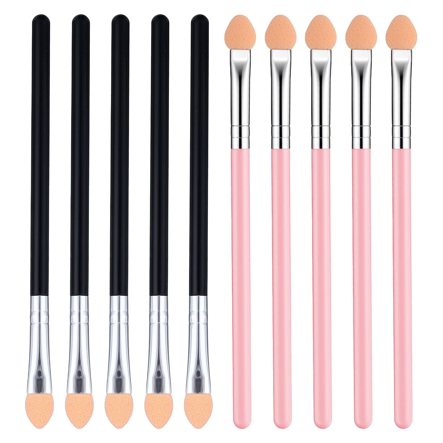 10Pcs Eye Shadow Applicator Sticks Eyeshadow Sponge Applicator Double Sided Reusable Eye Shadow Applicators Sponge Tip Portable Makeup Brushes Professional Makeup Applicators for Women