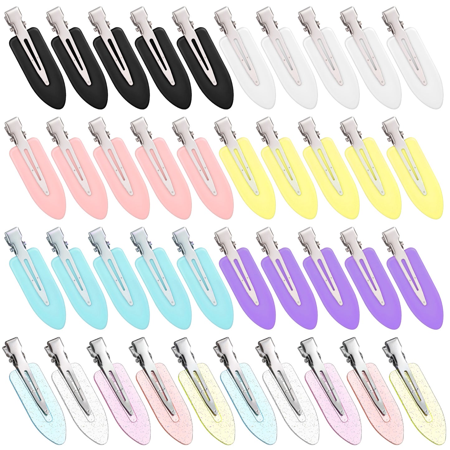 40 Pcs Creaseless Hair Clips for Women Styling No Crease Hair Clips No Bend Flat Bang Clip Non Slip Makeup Clip for Bangs Setting Makeup Skincare Salon Hairstyle