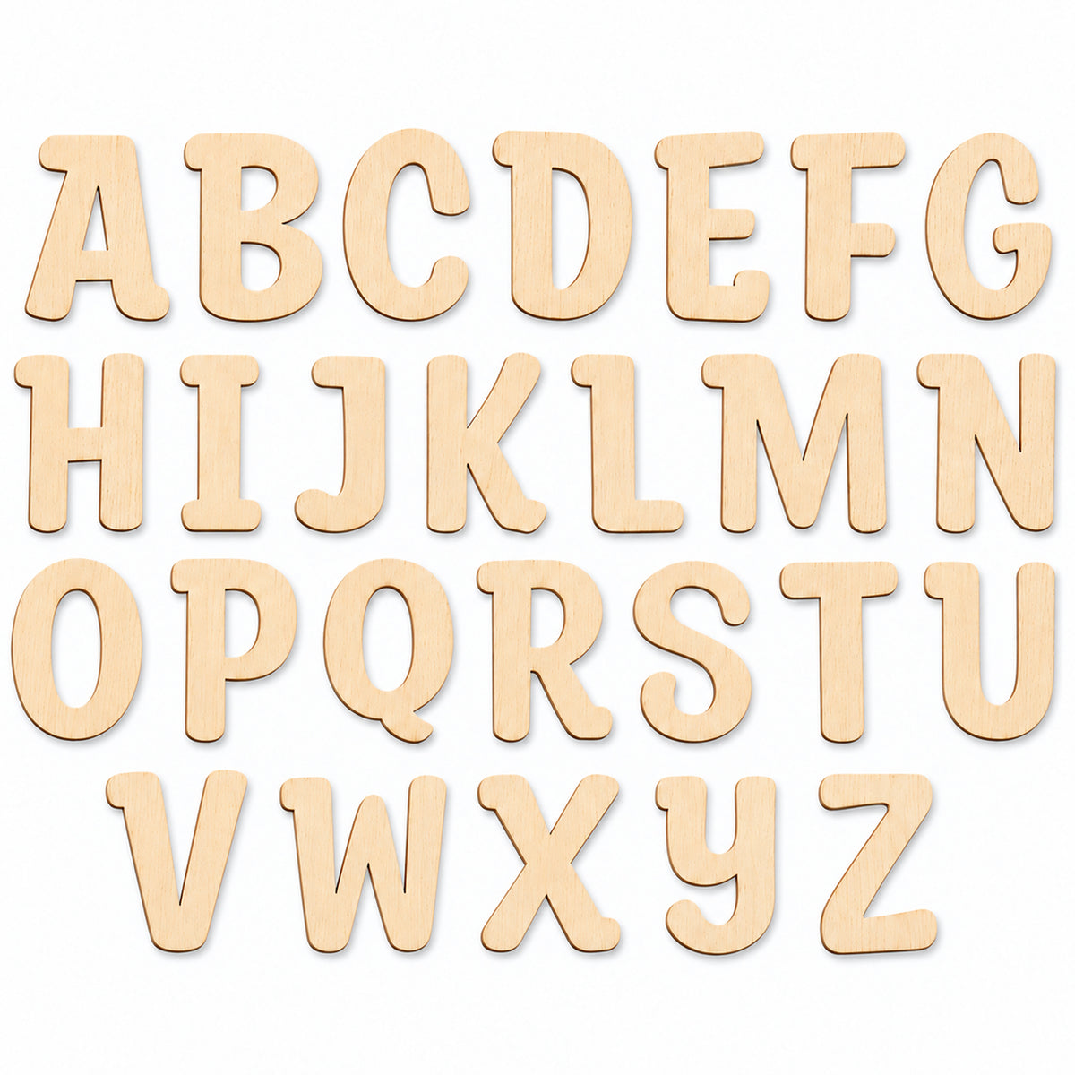 104pcs Small Wood Letters, 1.5inch Smooth Natural Wooden