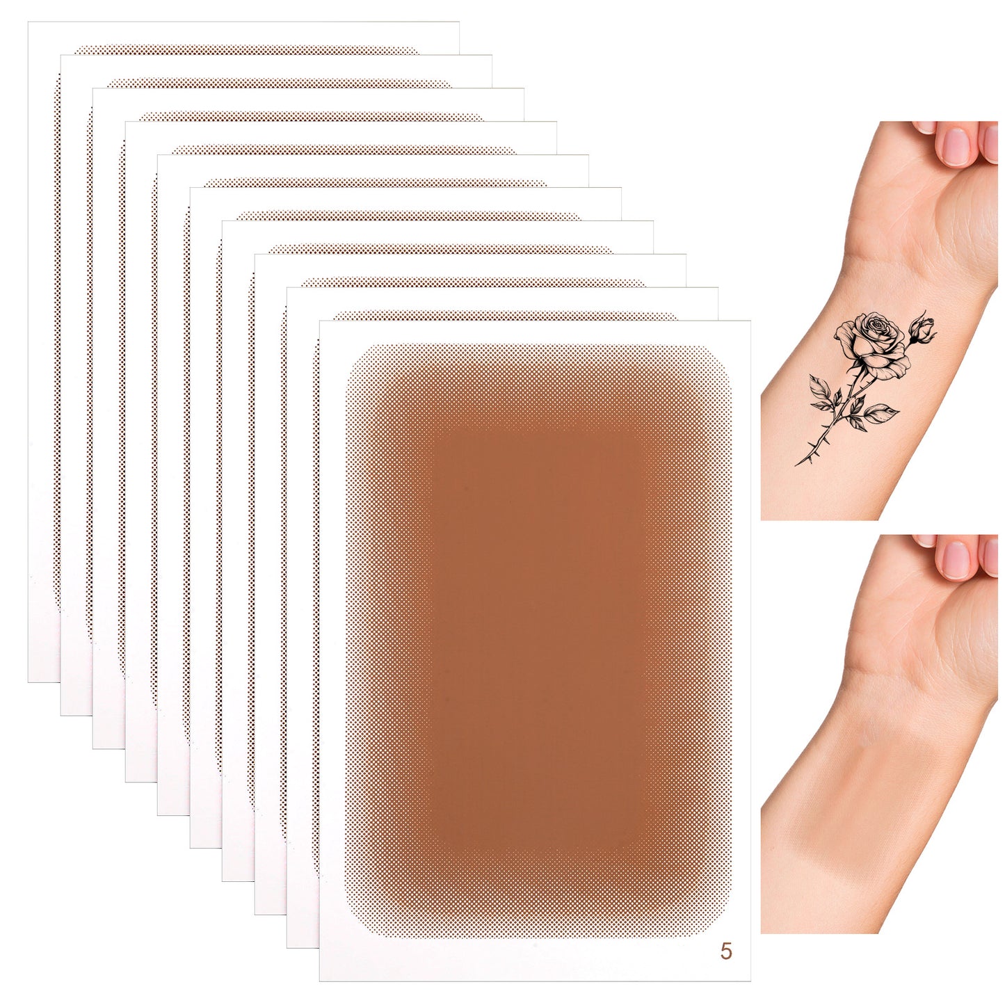 10 PCS Invisible Tattoo Cover up Patch, Dark Skin Waterproof Tattoo Cover up Breathable Skin Concealer Sticker Thin Tatoo Coverup Makeup Concealing Tape for Tattoos Scars Birthmarks Dark Spots