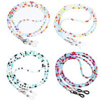 Qulkws 4 Pcs Beaded Eyeglass Chains Vintage Beaded Glasses Holder Strap Acrylic Glasses Strap Holder Chain Sunglass Holders Straps Around Neck for Women Men