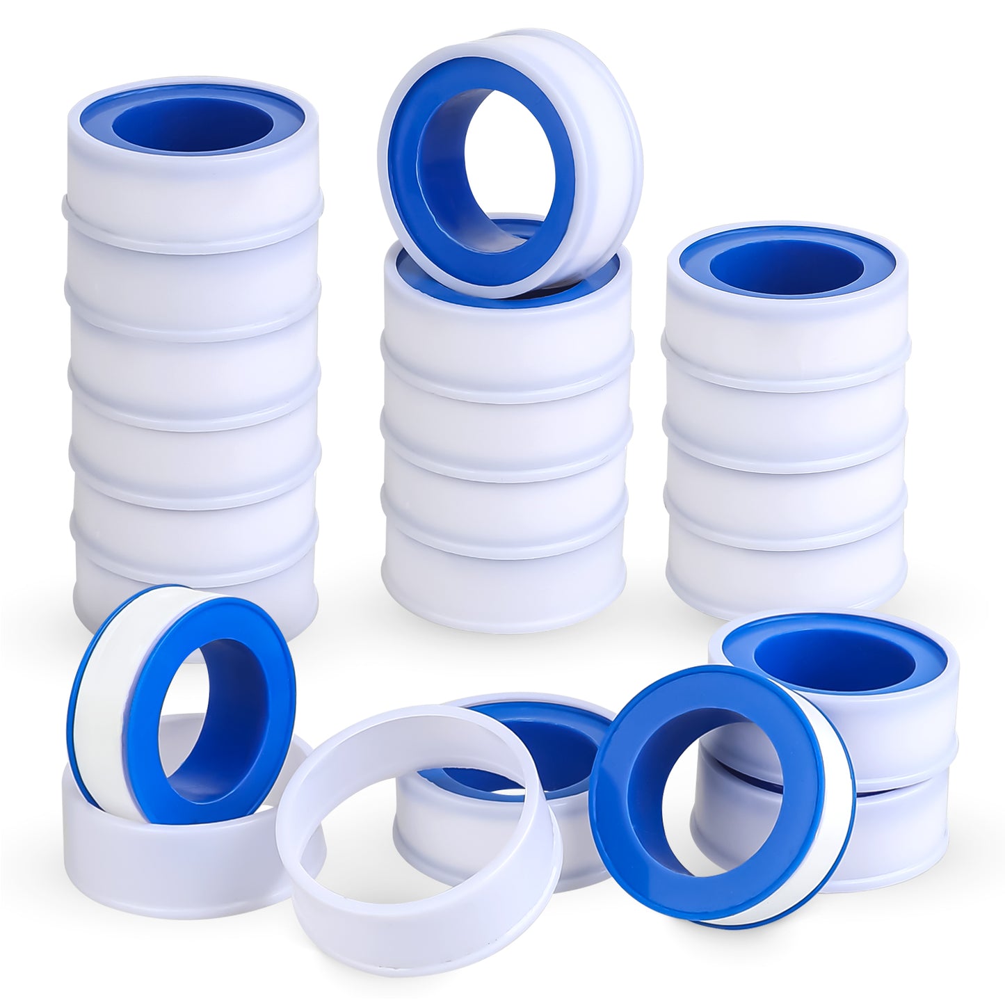 Xelsluthe 20 Rolls Plumbers Tape for Shower Head 1/2 Inch Tape Plumbing White Industrial Thread Seal Tapes for Plumbing Pipe Water Pipes Sealing Air Head Thread Pipes 394 Inch