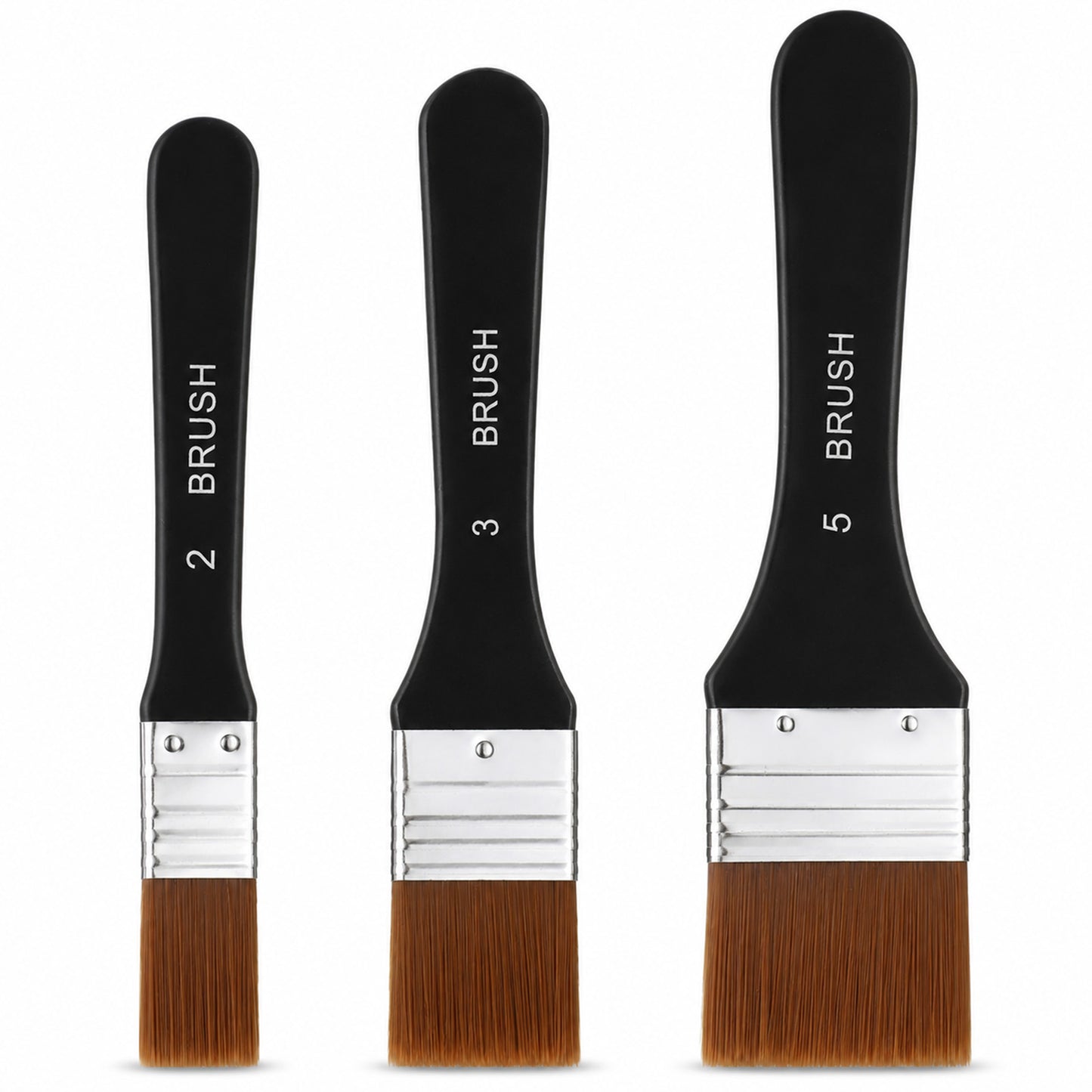 Fibraze 3PCS Large Wide Flat Acrylic Brushes Nylon Varnish Paint Brush