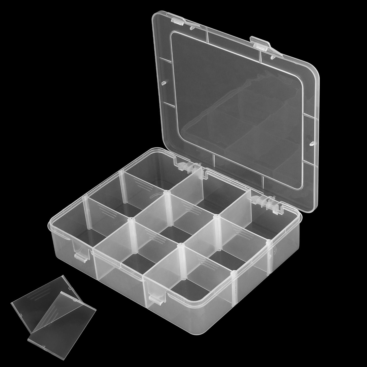 Xthrotsenk 9 Grids Plastic Organizer Box with Dividers Storage Compartment Organizer Container for Jewelry, Crafts, Earrings, Screws, Nail, Pins