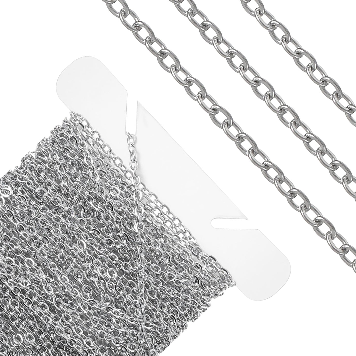 33ft Stainless Steel Curb Chain Roll, Jewelry Chain Roll, 3mm Width Chain for Jewelry Making, Jewelry Making Chain for Necklace Bracelet DIY Craft