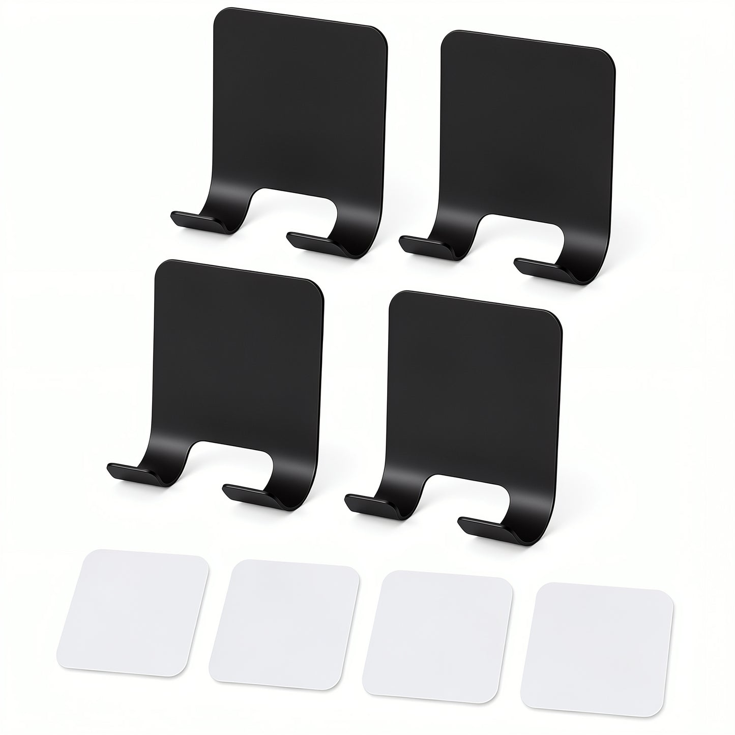 salbsever 4 Pcs Razor Holder for Shower Wall, Self Adhesive Shower Razor Holder Waterproof Shaver Hooks Duty Wall Hooks Bathroom Kitchen Organizer for Plug Robe Towel Loofah Bathrobe Coat