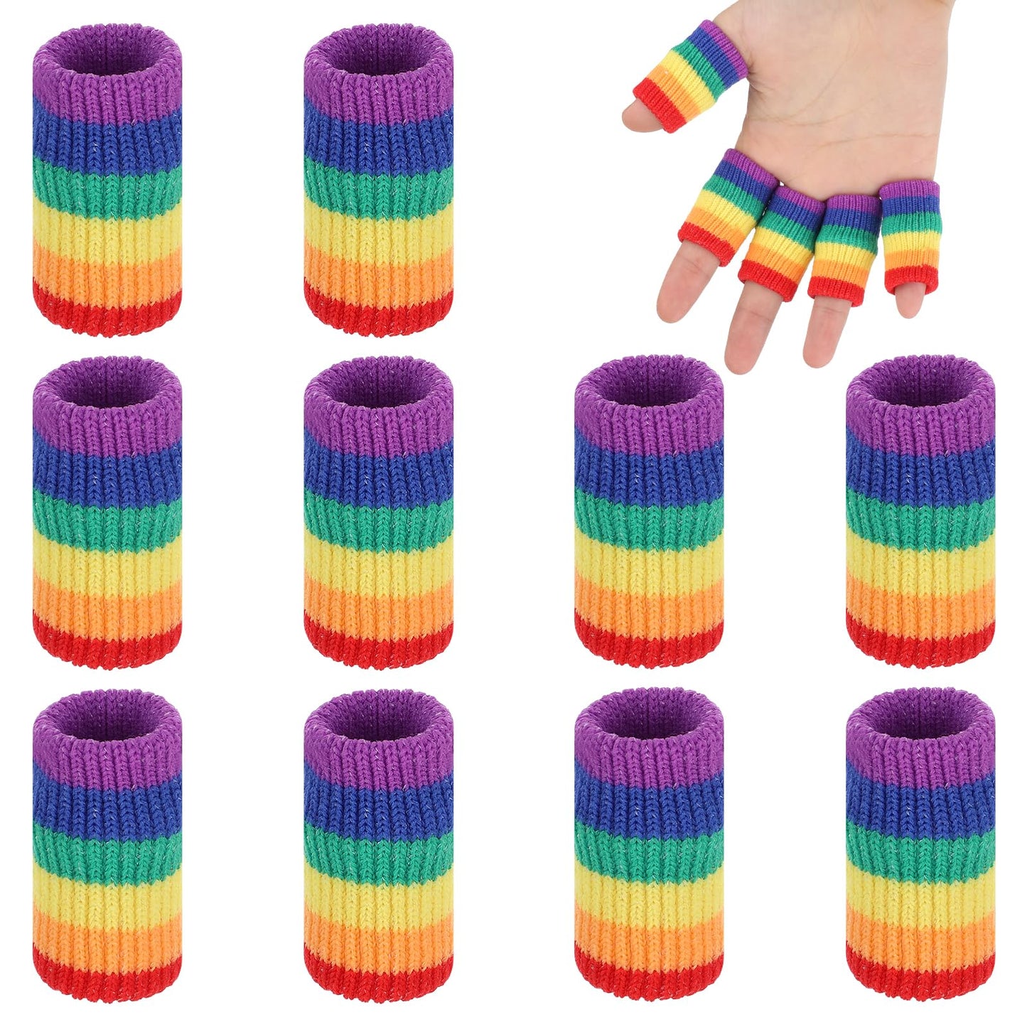 10PCS Finger Sleeve Thumb Protector Finger Covers Compression Finger Sleeves for Sport Breathable Elastic Crochet Finger Guard Finger Sleeves Protectors Breathable Finger Cushion for Writing