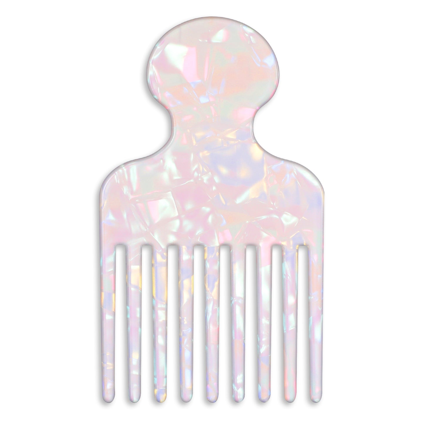 Wide Tooth Comb for Curls, Acetate Hair Picks for Women, White Hair Pick Comb for Seperating Curls, Detangling Lifting Combs, Hairs Styling Tool, 4.8 Inch