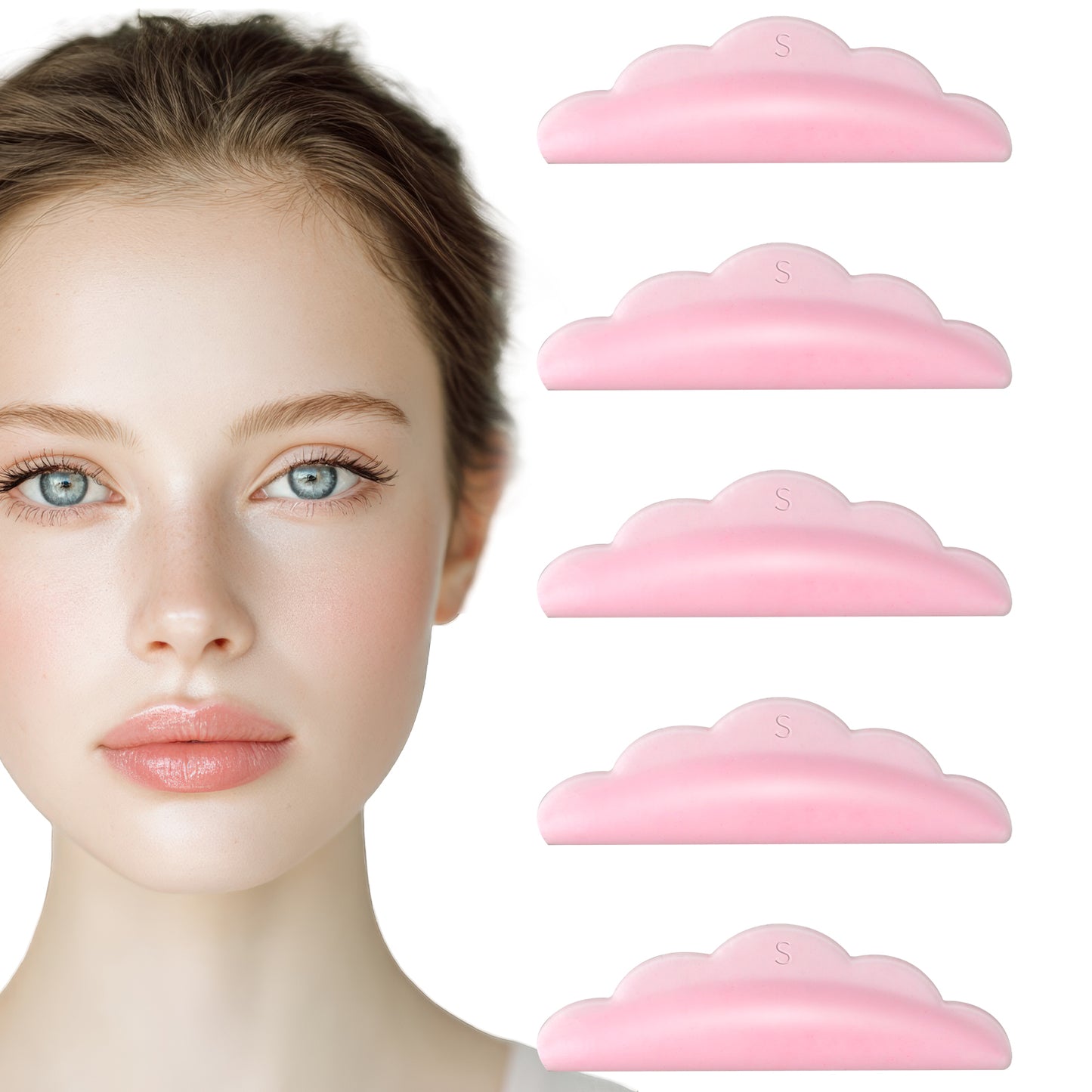 50PCS Small Lash Lift Rods, Pink Silicone Eyelash Shields for Perm Curls Kits Reusable S Eyelash Lifting Pads Eyelashes Makeup Tool for Balm Lifter Roller DIY and Salon Use