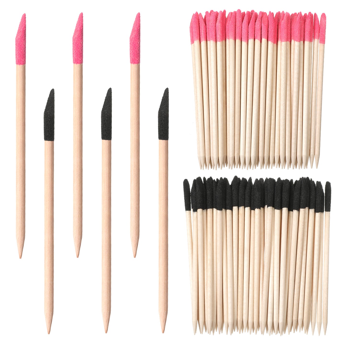 100Pcs Wooden Cuticle Pusher Sticks, Matchstick Sanding Sticks Pumice Stone Cuticle File Double End Fine Detailing Sanding Stick for Plastic Models Woodworking
