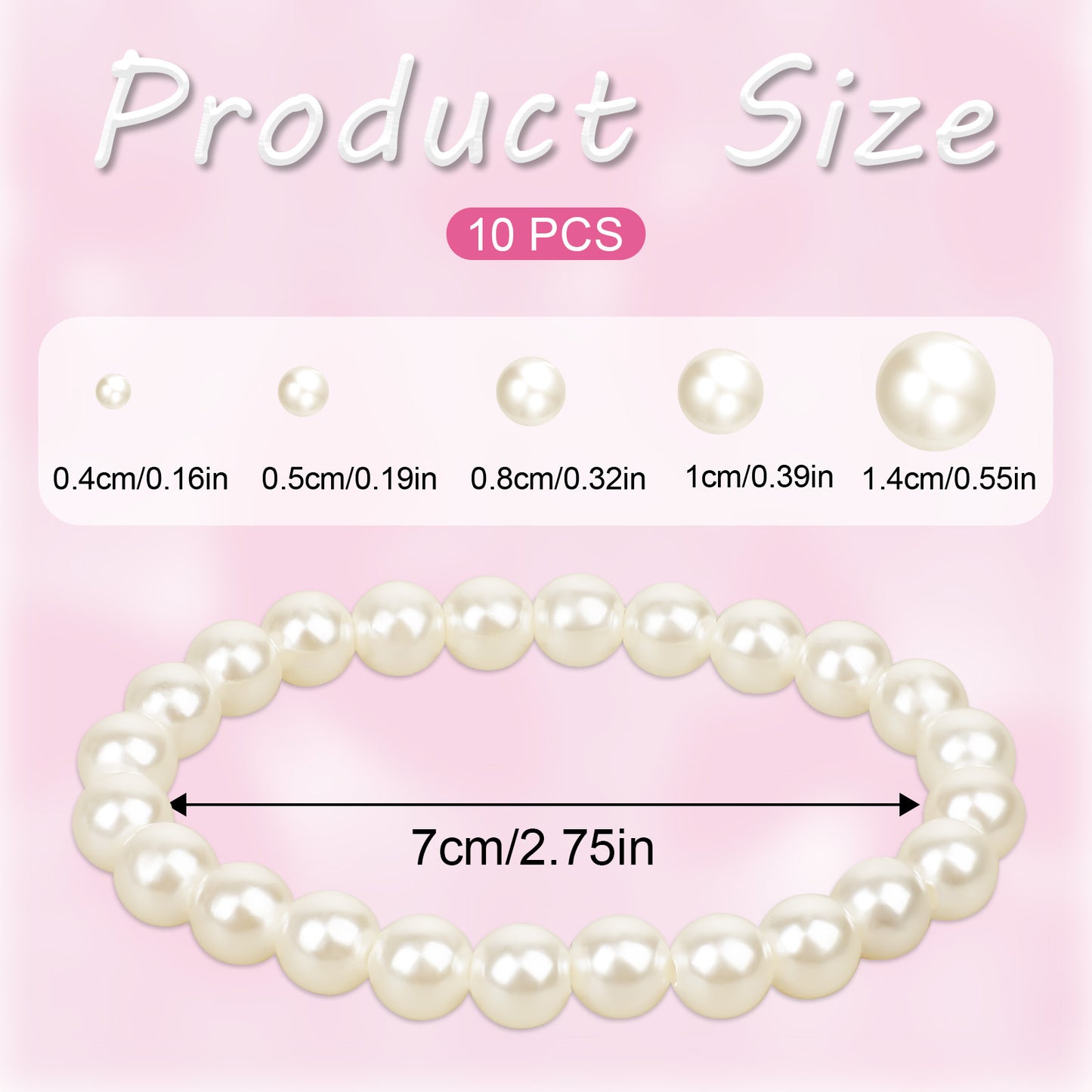 Xthrotsenk 10 Pack White Pearl Bracelets for Women Bridal Elastic Stackable Pearl Bracelet Set Stretch Fake Pearls Bead Bracelets Wedding Faux Pearl Bracelet Stack for Bridesmaid Party Gifts