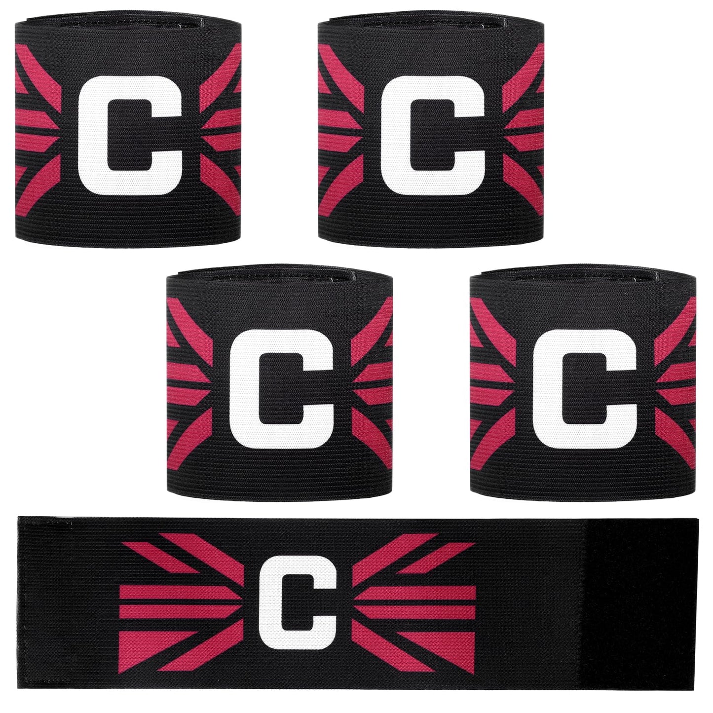 4 Pcs Captain Armband 9x36 cm/3.5x14 Inch Adjustable Captain Arm Bands