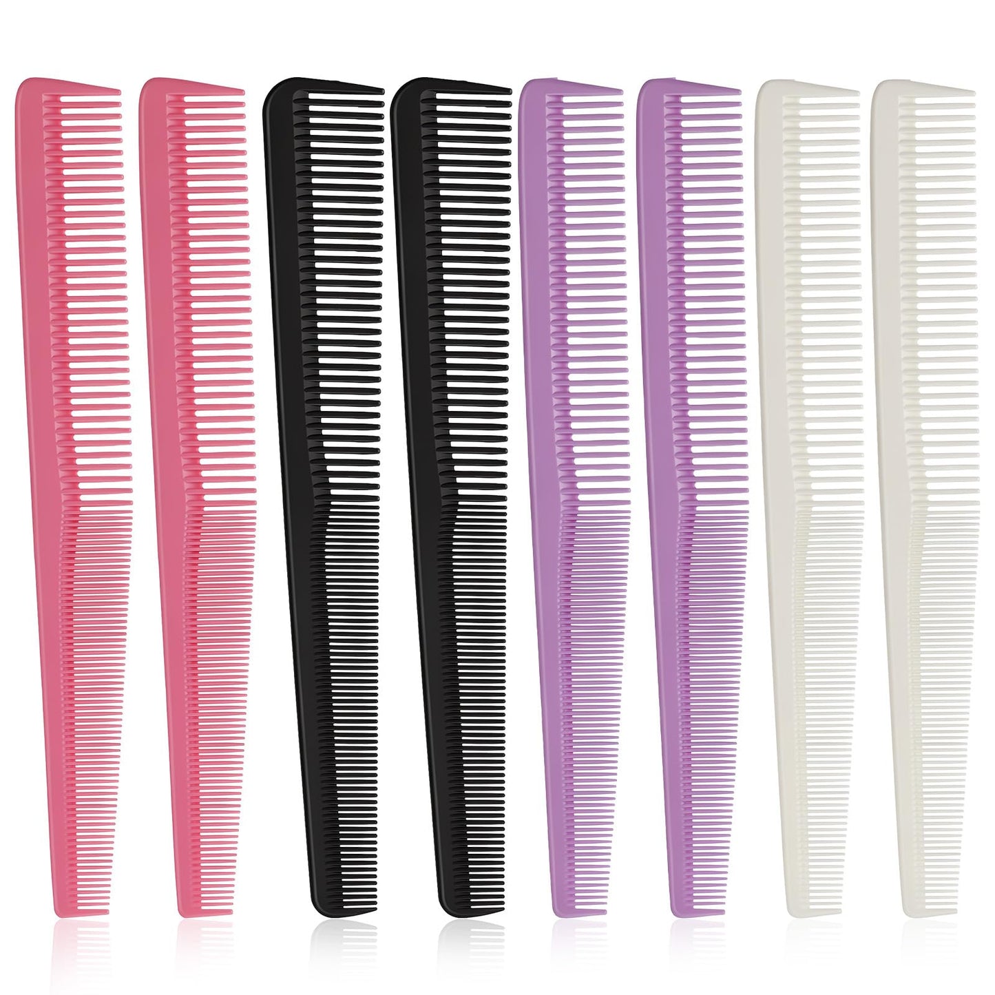 Barber Hair Comb Set Dual Teeth Pocket Dressing Combs (8 Count)