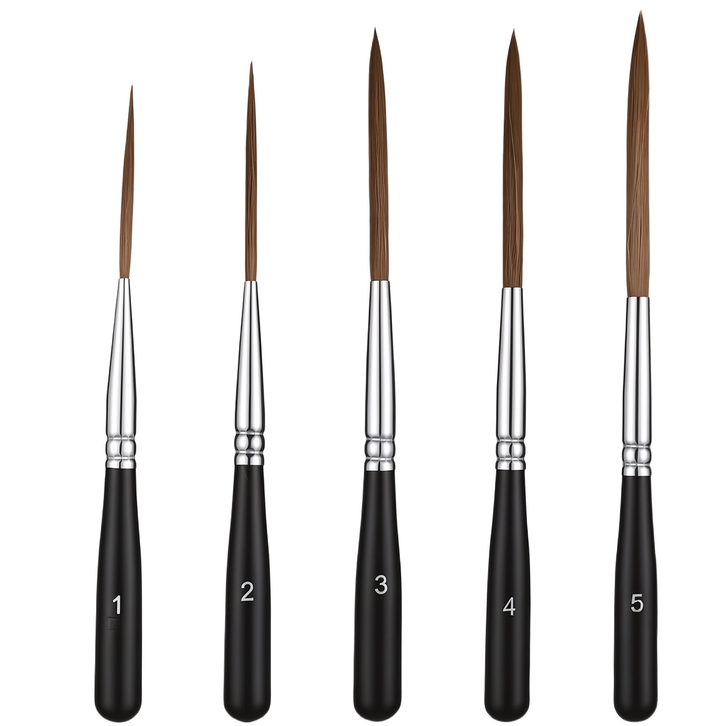 5 Pcs Pinstriping Brush Liner Brushes Detail Paint Brushes Extra Long Fine Point Tip Pinstriping Scroll Outlining Brush for Artists Watercolor Acrylic Painting Marking Outlining Filling Creating Edge
