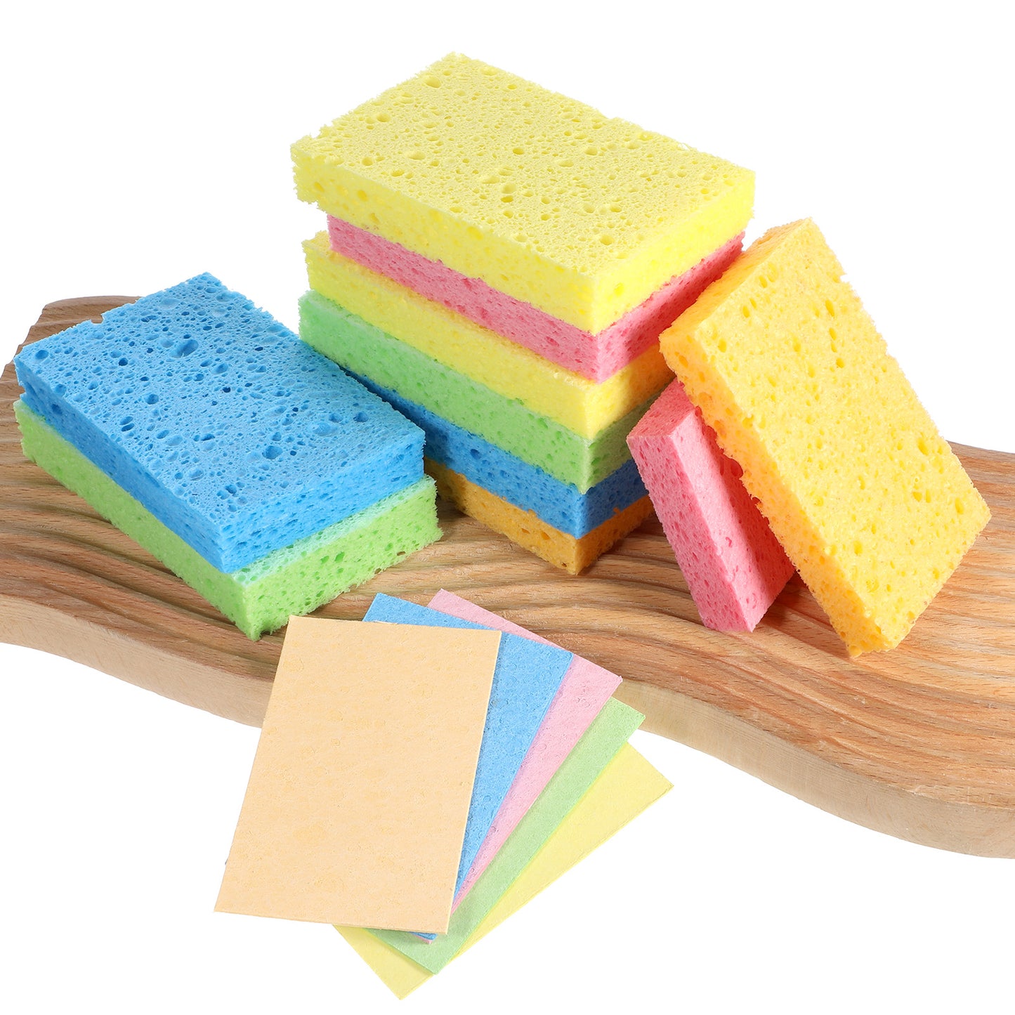 15 Pcs Washing Up Sponge, Multipurpose Colorful Cellulose Kitchen Sponges Non Scratch Household Cleaning Sponges for Kitchen Bathroom Cars Dishwasher Safe