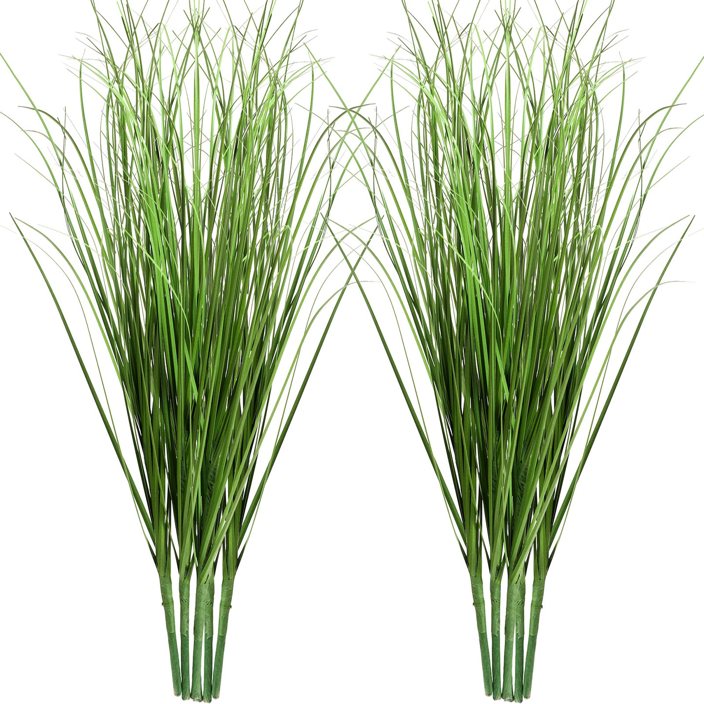 Skrfren 10 Pcs 17 Inch Tall Artificial Plants, Fake Wheat Grass Greenery Stems, Faux Shrubs Onion Grass, UV Resistant Plastic Tall Grasss for Vase Filler Bouquet Indoor Outdoor Home Decor (Green)
