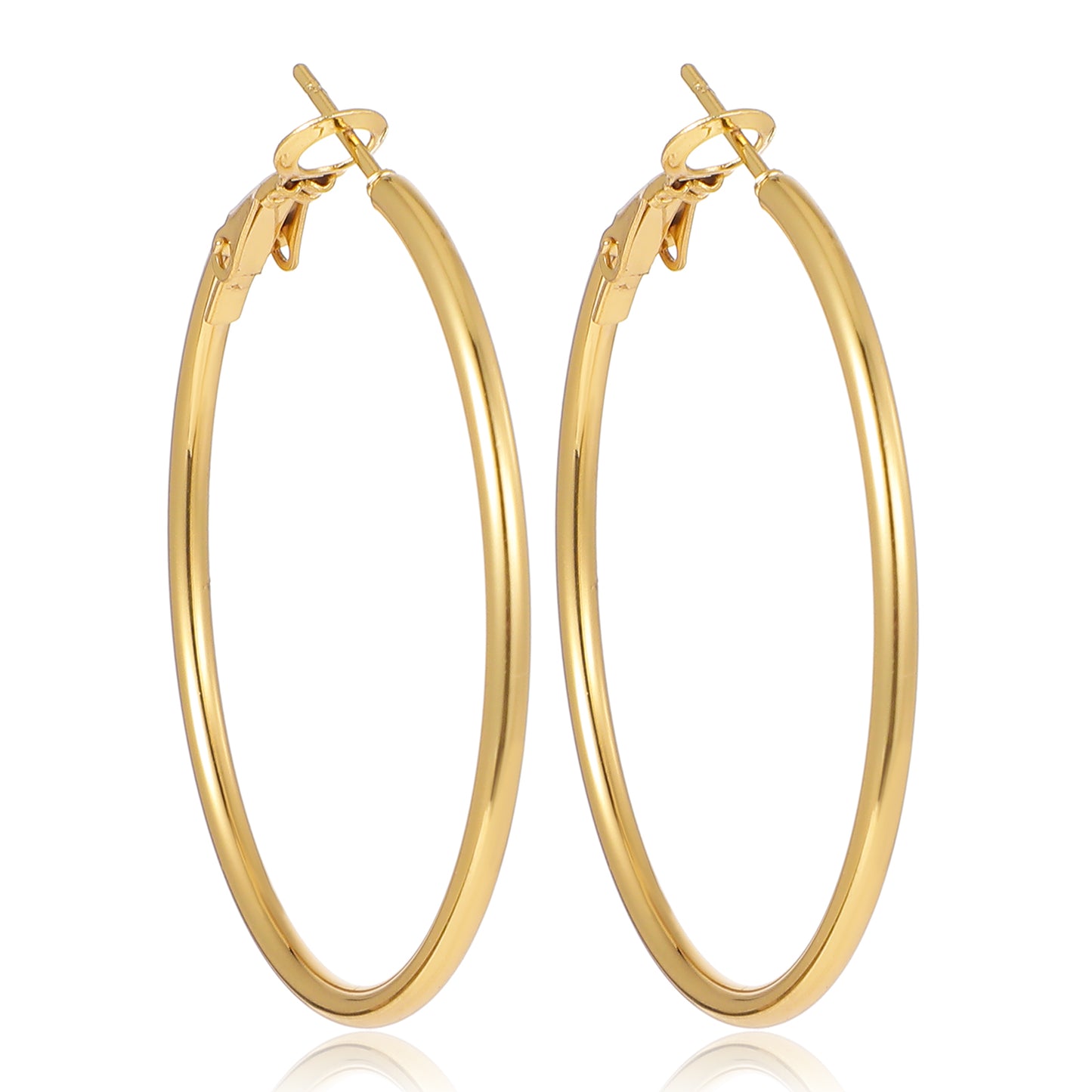 Gold Hoop Earrings for Women Big Thin Gold Hoops with Graduated Curvature Lightweight Dangle Earrings for Women Trendy