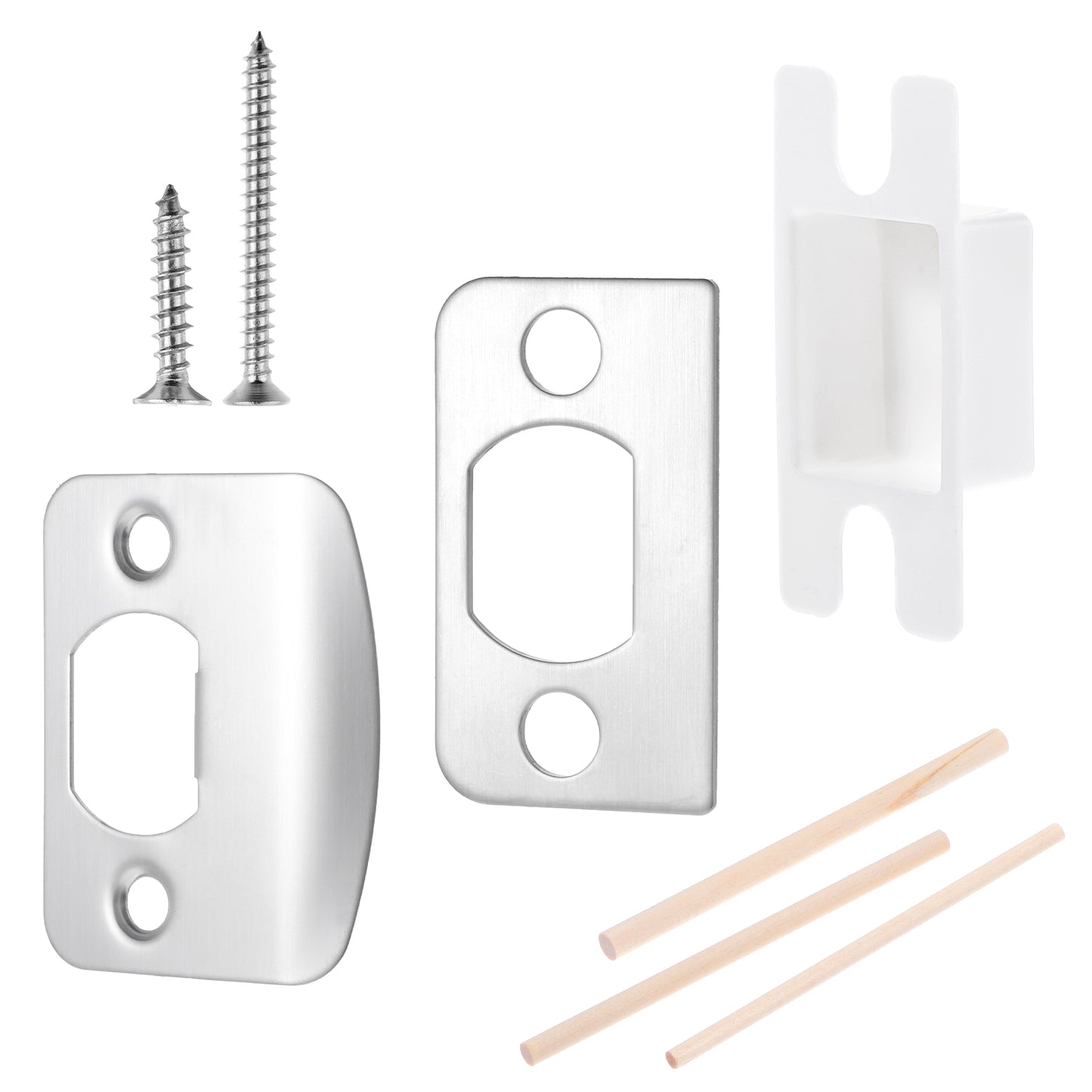 Standard Door Strike Plate, Door Lock Strike Plate with Spacer Shim Adjustable Latch Plates Doors Lock Latch Restorer Spacer Security Striker Replacement Repair Kits to Fix Doors Won’t Latch in