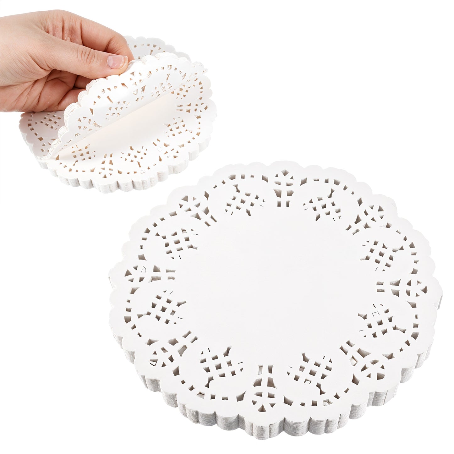 salbsever 140 Pcs Paper Doilies, Doilies Lace Paper 5 Inch Round Doily Papers for Food,Cakes, Desserts, Crafts, and Table Decorations