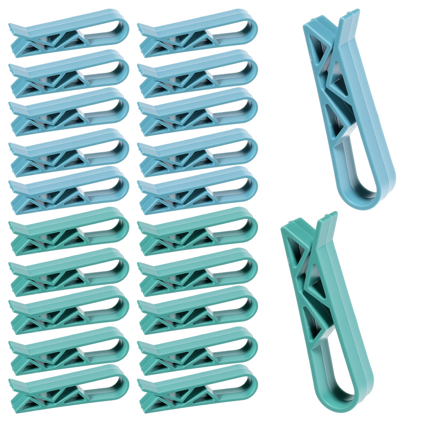 20Pcs Plastic Trash Bag Clips Anti-Slip Trash Can Clips Garbage Bag Storage Fix Clip for Family Kitchen Hotel Restaurant Garbage Bins (Blue and Green)