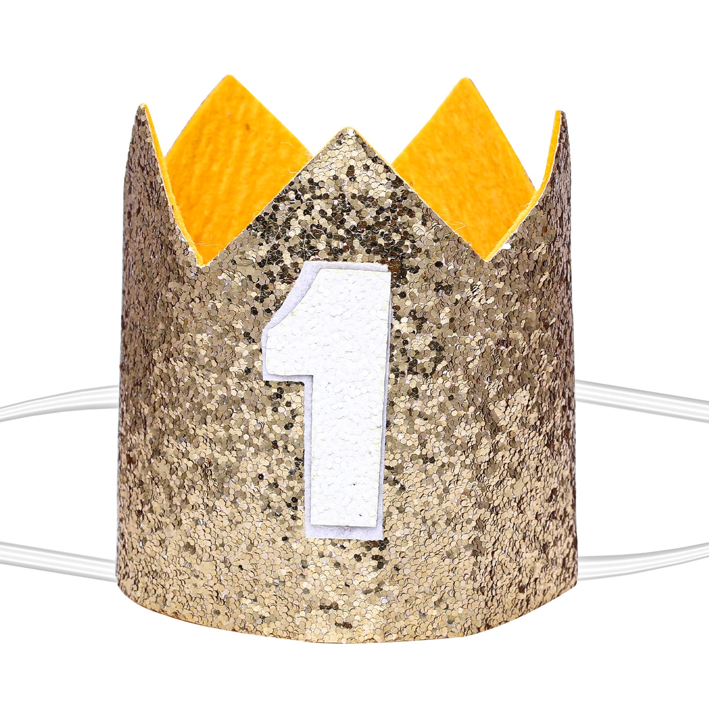 Vin beauty Crown for 1st Birthday Party,Baby First Birthday Glitter Crown, First Birthday Hat for Photo Booth Props,1st Birthday Party Hat Girl Boy Gift, Gold