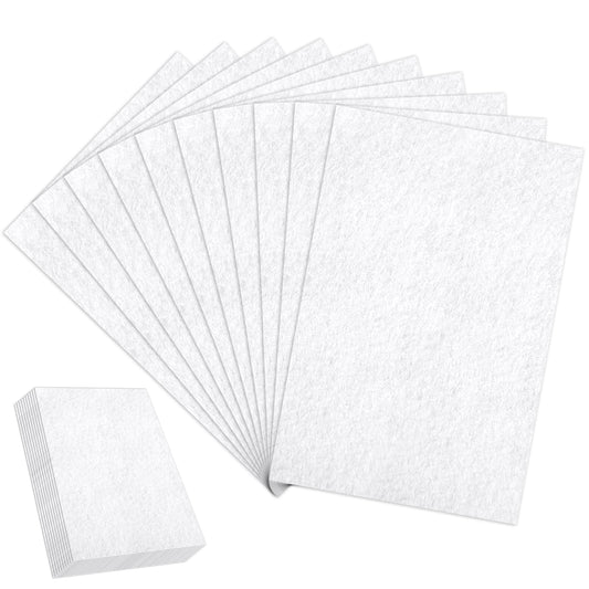 White Felt Sheets for Crafts - 10 Pieces 7" X 11" Stiff Fabric Sheets - Thick Soft Wool for DIY Art, Sewing Projects and Making Supplies
