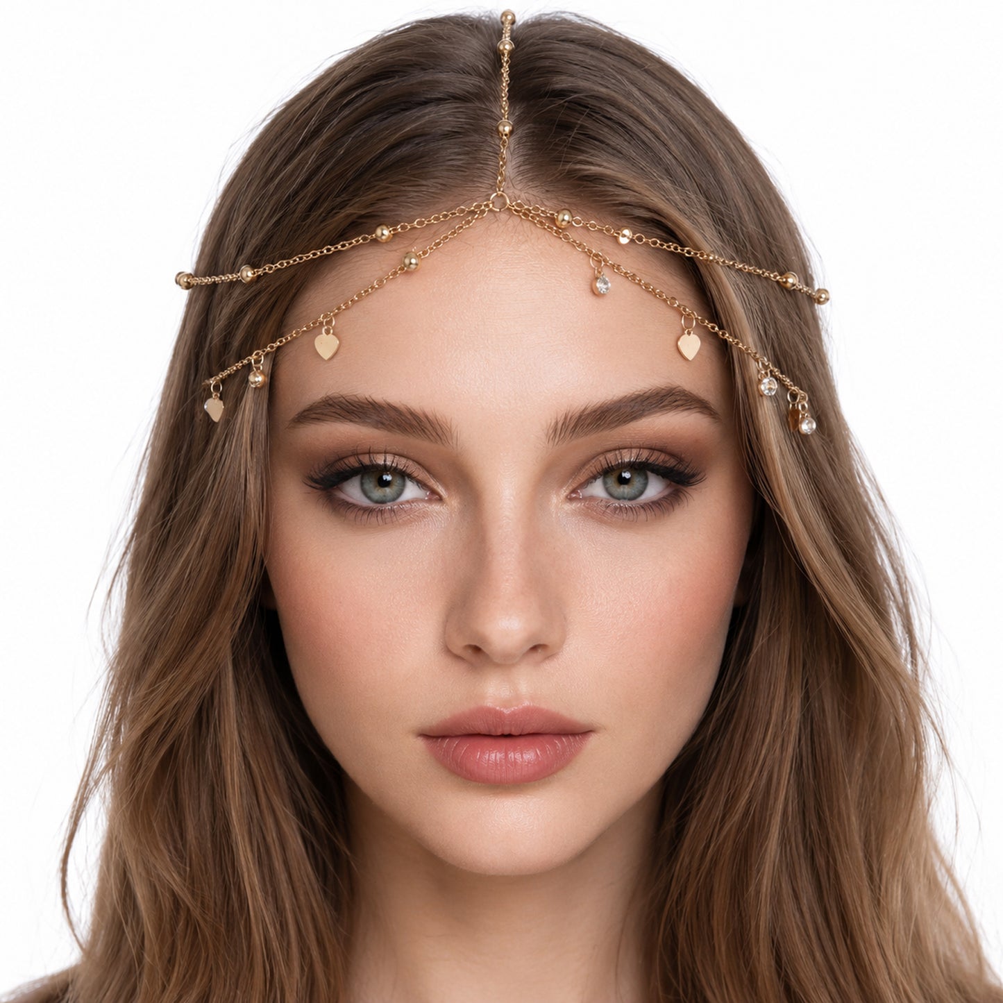 Gold Head Piece Sequins Head Chain Jewelry Egyptian Jewelry Hair Accessories Goddess Headpiece Festival Prom Wedding Bridal for Women and Girls