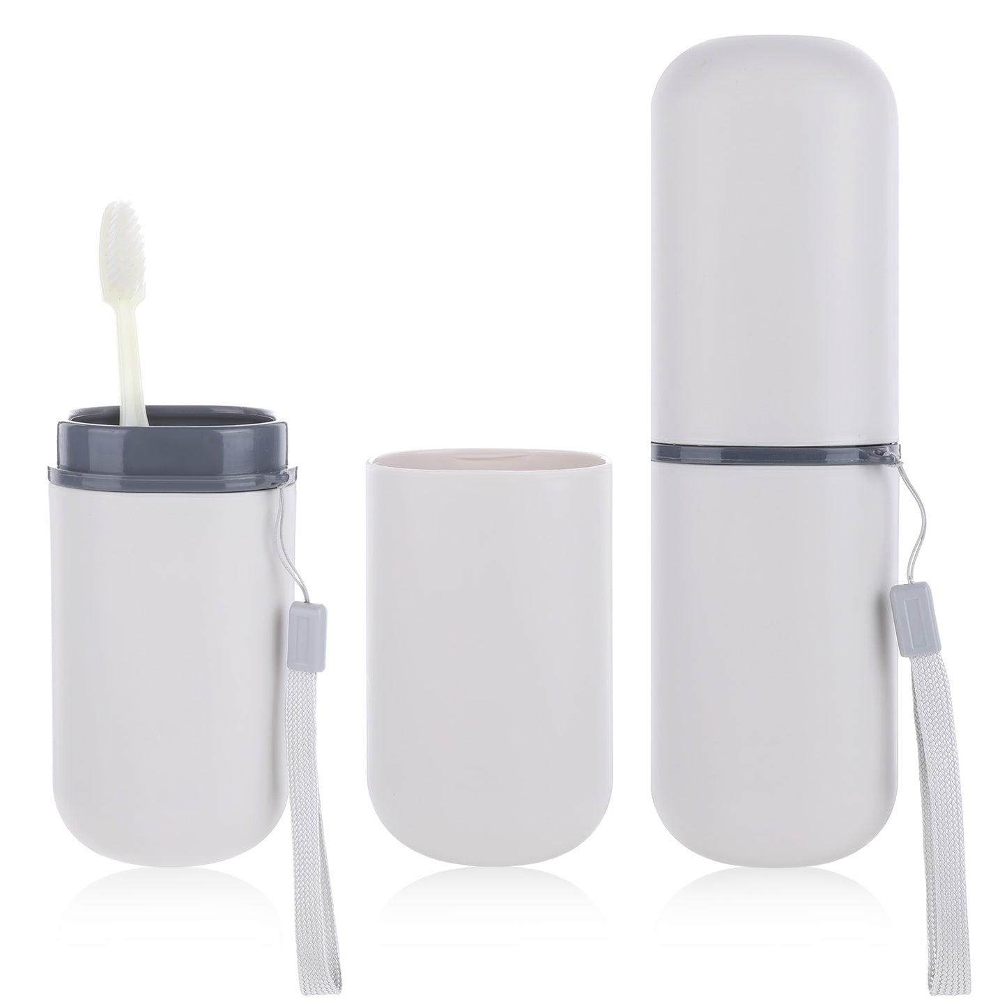 Trinkrittey Travel Toothbrush Cup Case Multi-Function Portable Toothbrush Cover Portable Seal Tooth Brush Holders Dustproof Toothbrush Cup for Camping Travel Home School Business