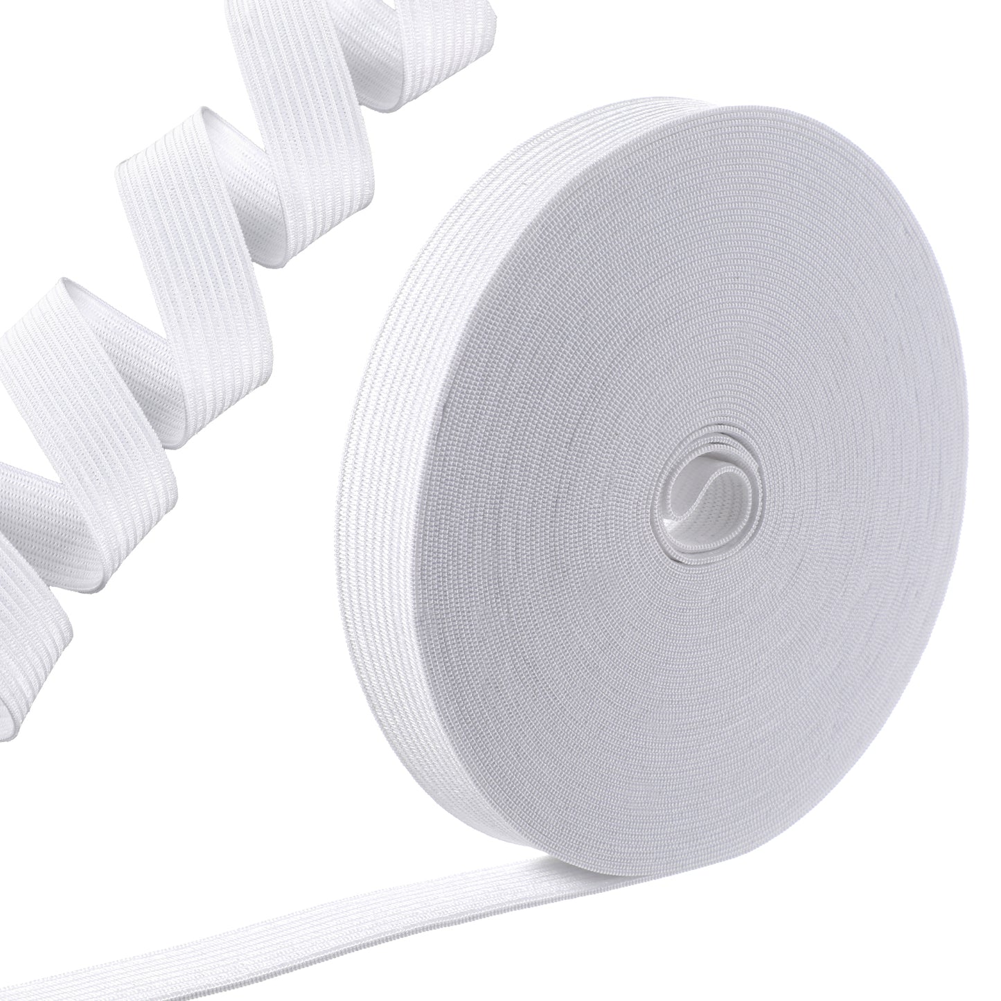 1 Pcs Sewing Elastic Band 0.6 Inch 12 Yard High Elasticity Sewing Soft High Elasticity Stretch Elastic Bands for Sewings Waistbands Pants DIY Crafts(White)