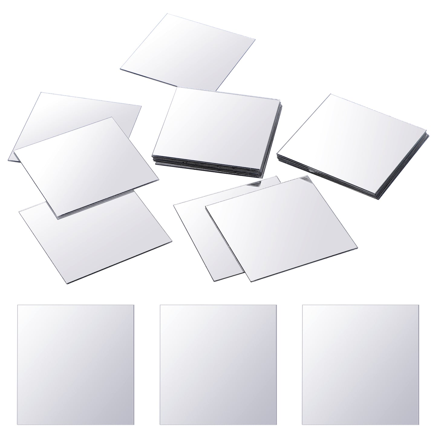 Styquenzer 25 PCS Mini Square Mirrors, Acrylic Mirror Wall Stickers Adhesive Small Square Mirrors Tiles Shatter Proof Mirror for DIY Projects Crafts Supplies Wall and Table Decor(5 X 5 cm)