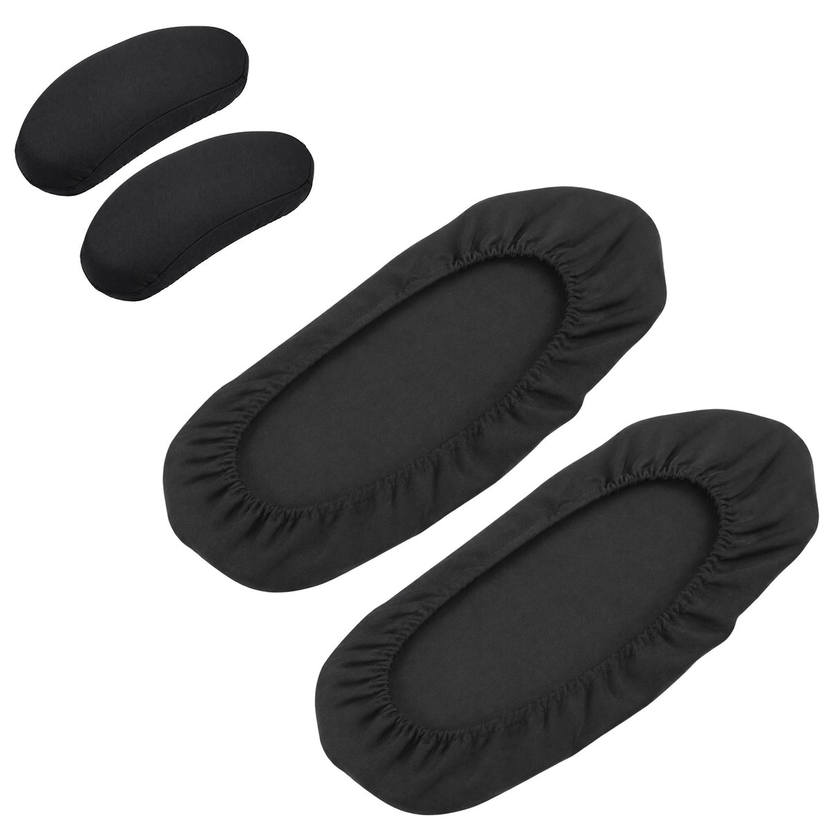 Zelphvt 1 Pair Office Chair Armrest Covers (Black/Without Padding)