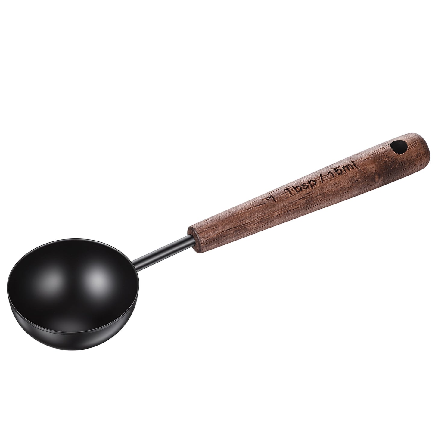 Stainless Steel Wood 1 Teaspoon Scoop, Vintage Coffee Measuring Spoon, Wood Long Handle Coffee-Scoops, Measuring Scoops for Coffee, Tea, Spices (15ML, 6 Inch)