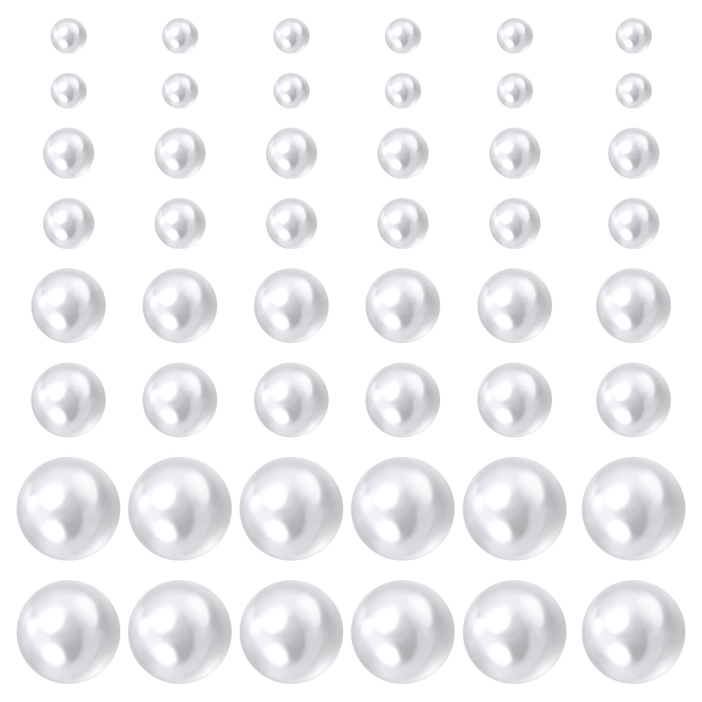 24 Pairs Pearl Earrings for Women, Faux Pearls Earings, 4 Mixed Sizes Round Ball Pearl Earring Set in White