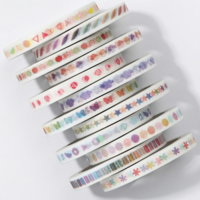Bruislard Thin Washi Tape 12 PCS Skinny Washi Tape 5MM Wide Washi-Tape Decorative Tapes Scrapbook Washi-Tape for Journaling, Craft Tapes Length 3meter