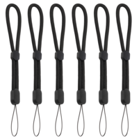 SynHHergyx 6 Pcs Hand Wrist Strap Lanyard Phone Wrist Lanyard Strap Adjustable Anti Theft WristStrap for Cell Phone, Camera, Car Keys, USB Flash Drive (Black)