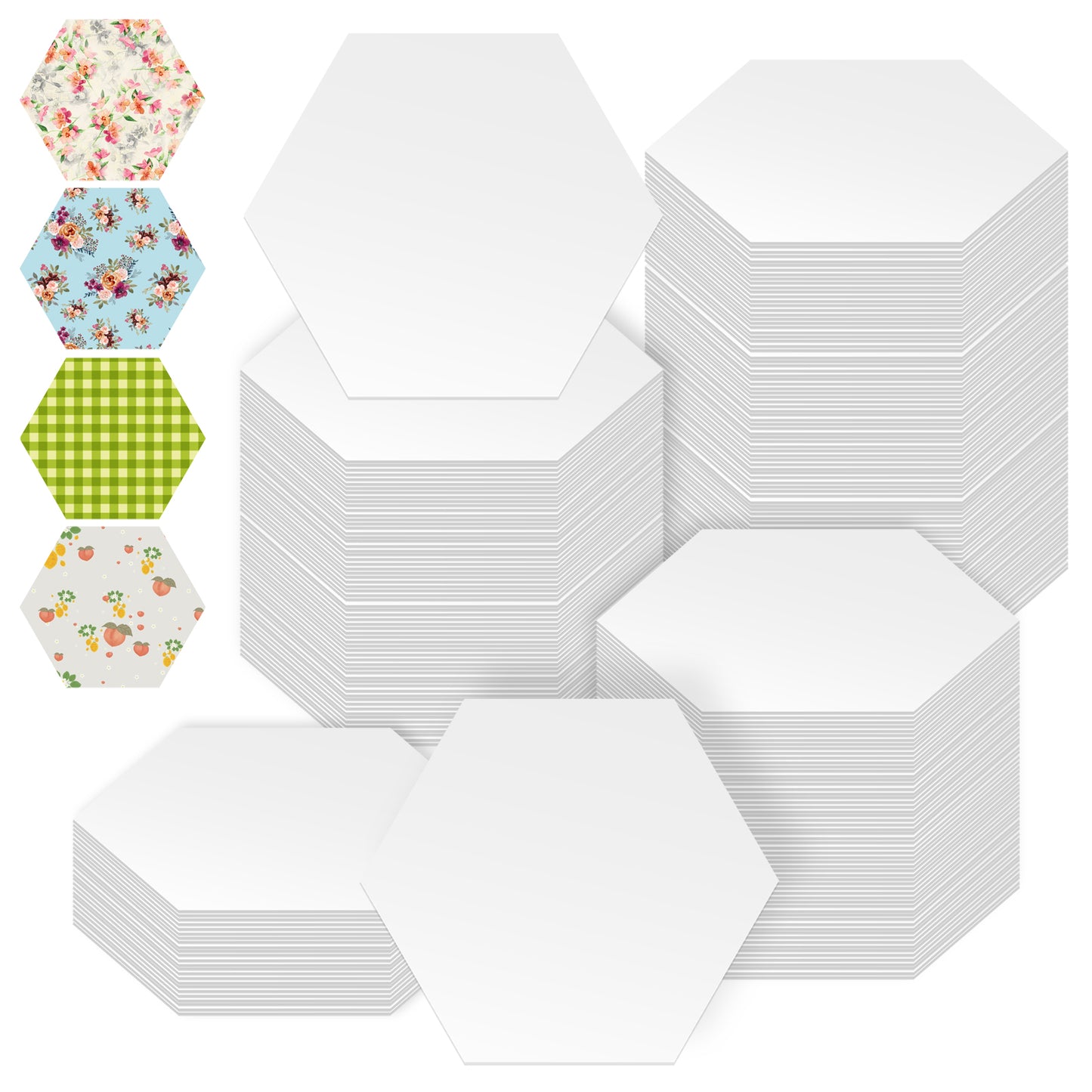 300PCS Quilting Templates, 1 Inch Patchwork Templates, Hexagon Paper Piecing Template, Reusable Quilting Supplies for DIY Patchwork and Sewing Crafts