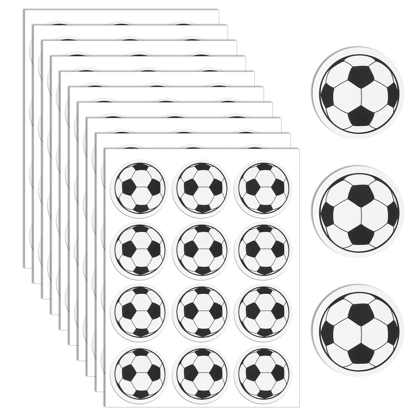 120PCS 1.18inch Soccer Stickers, Vinyl Football Lovers Sticky Labels, Water-Repellent Sports Stickers for Boys Girls, Self-Adhesive Soccer Ball Sticker for Jar Helmet Scrapbooking World Cup Football