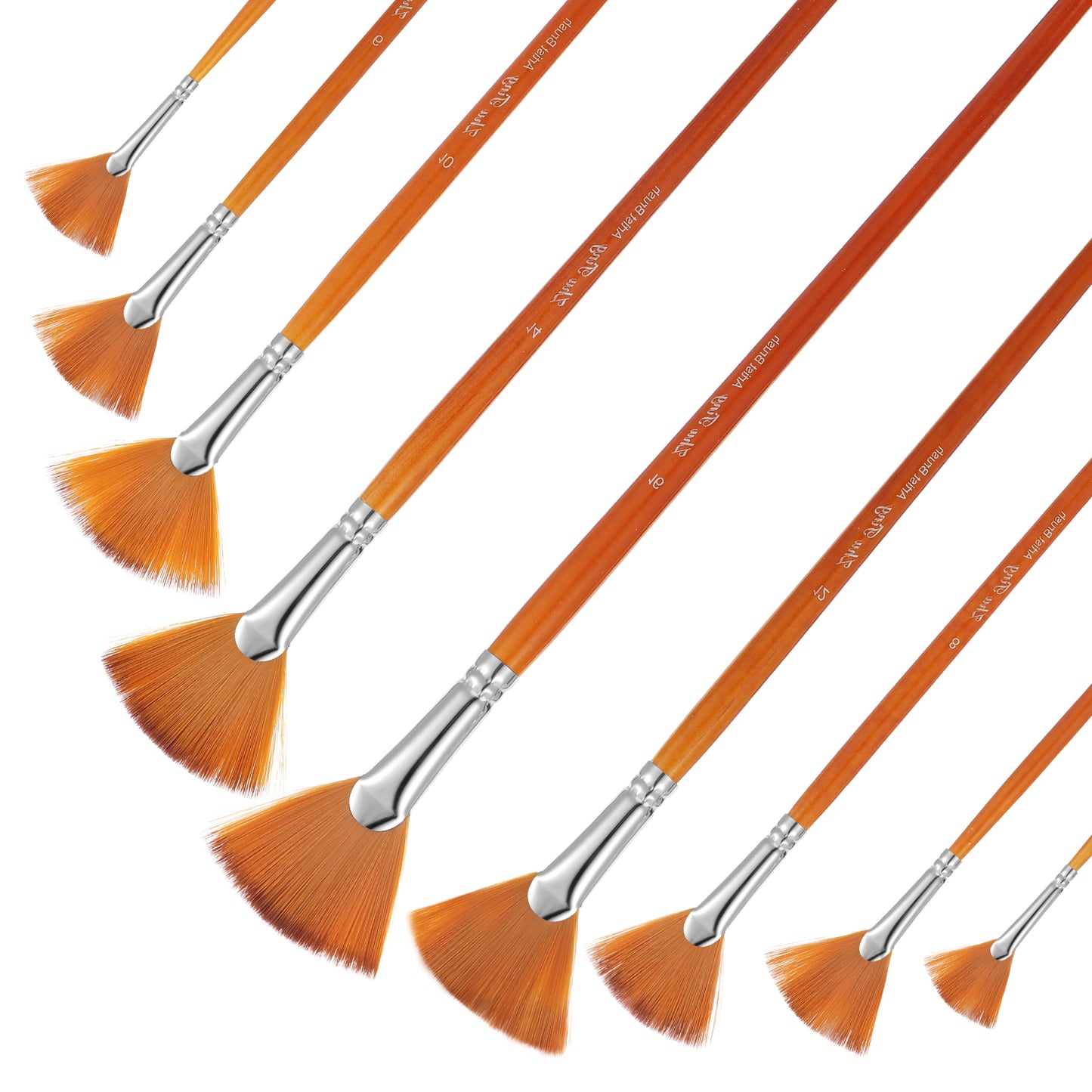Artist Fan Paint Brush Set, Fan Paint Brushes Long Handle Paints Brushes for Oil Painting Artist Soft Anti-Shedding Paints Brush Set for Painting for artists and beginners