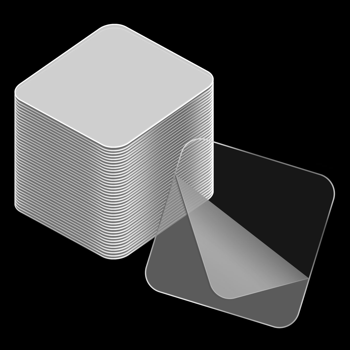 Trinkrittey 120 Pcs Double Sided Mounting Squares Clear Tape 2.2inch Adhesive Pads for Mounting Adhesive Poster Tape for Metals Papers Door Glass Wood Wall Hanging Carpet Fixing