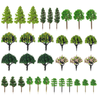 Bruislard 33 Pieces Model Trees 1.2-2.7 Inch Mixed Miniature Trees Diorama Supplies Artificial Wargame Fake Tree Model Architecture Mini Tree for Railway Scenery DIY Crafts Landscape Supplies