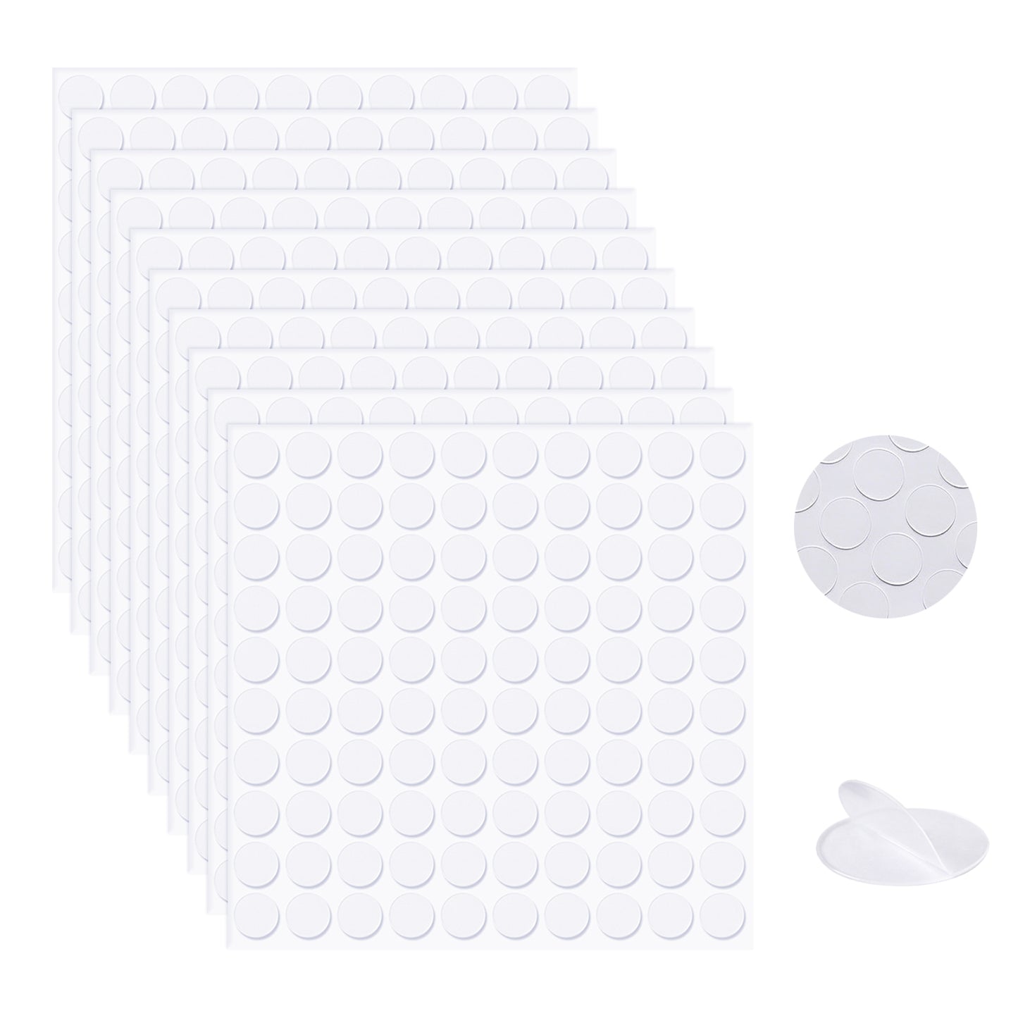 1000 PCS Double Sided Adhesive Dots, 10mm/0.4'' Clear Sticky Tack Pre-Cut Removable Round Putty, Waterproof No Trace Poster Stickers for Festival Decoration Balloon Craft Nail Art Sticky Dot