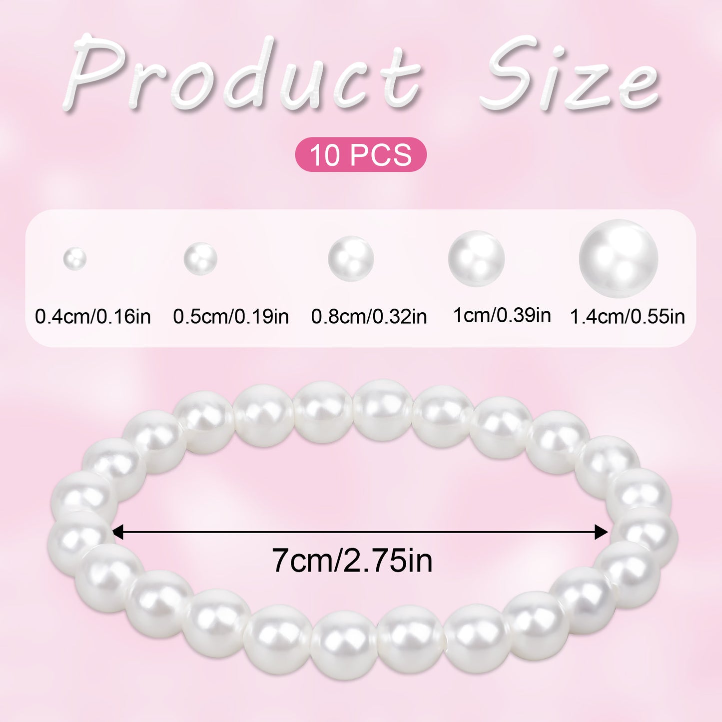 Xthrotsenk 10 Pack White Pearl Bracelets for Women Stretch Fake Pearls Bead Bracelets Wedding Faux Pearl Bracelet Stack Bridal Elastic Stackable Pearl Bracelet Set for Bridesmaid Party Gifts