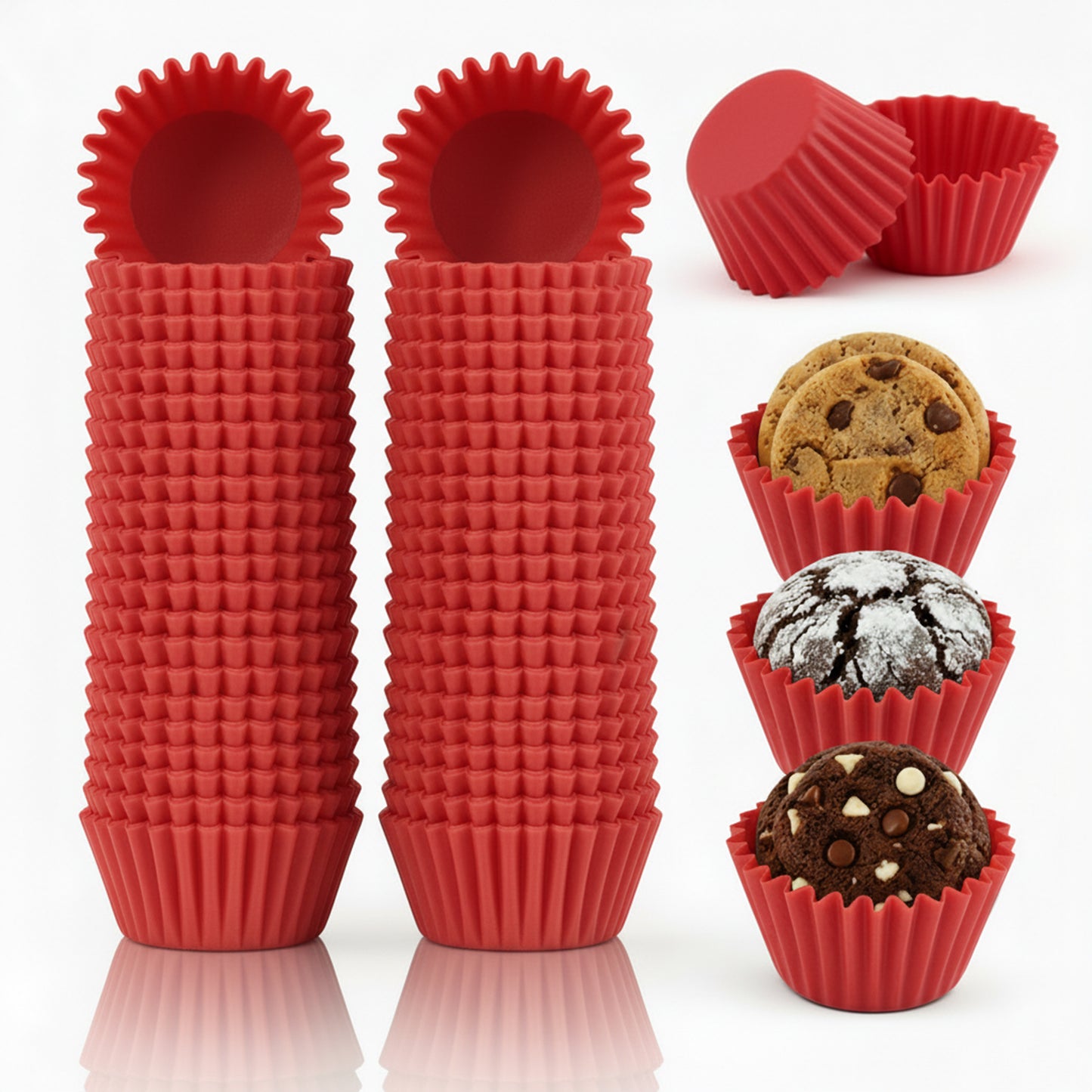 1000 Pcs Red Mini Cupcake Liners Baking Cups Paper Cupcake Mini Muffin Liners Chocolate Dessert Cupcakes Wrapper Baking Cups for Cooking