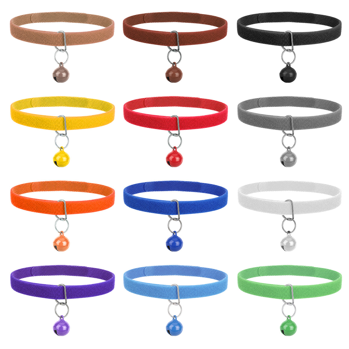 12 PCS Tiny Kitten Collar with Bell, Newborn Puppy Whelping Collars