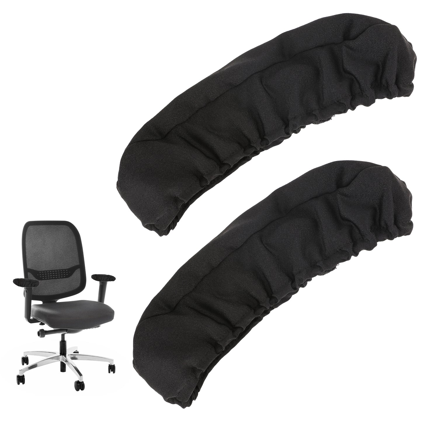 Styquenzer 2Pcs Office Chair Arm Covers Removable And Stretchable Armsrest Desk Chairs Arms Cover Elastic Chair Armrest Covers Velvet Offices Cover For Office And Desk Chairs(Black)