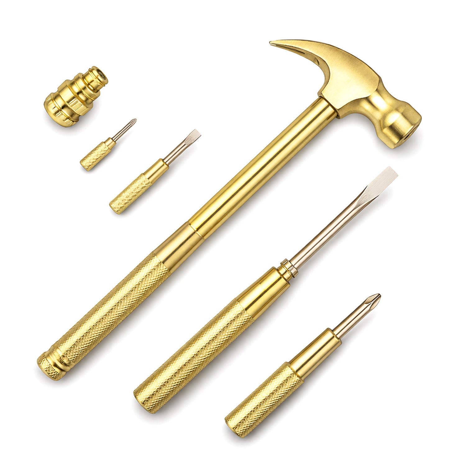 6 in 1 Mini Hammer & Screwdriver Set, Small Hammer Portable Multitool Hammers with Flat Head Phillips Screwdriver and Claw-Hammer Tackle Basic Household Tasks Gifts for Women