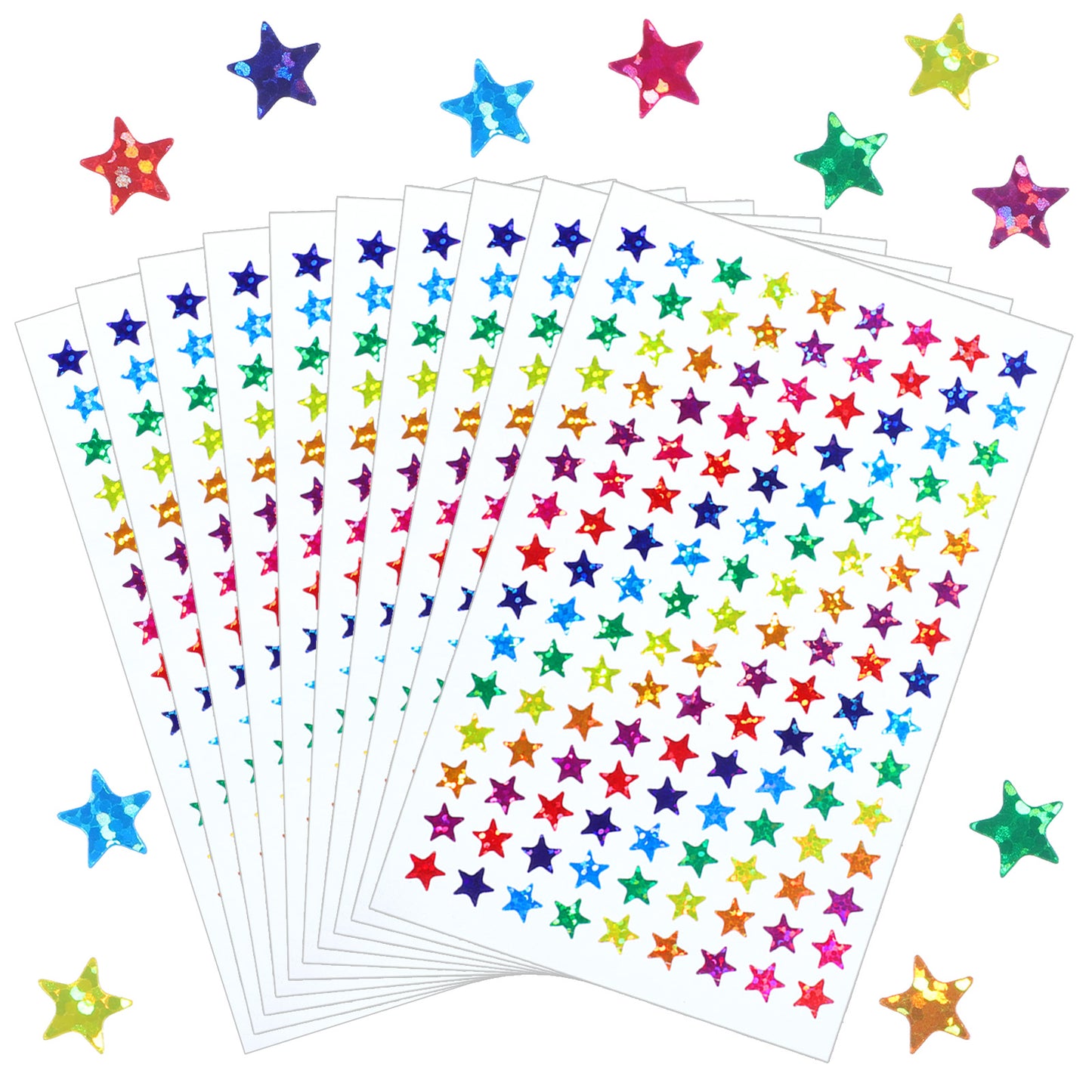 1350 Pcs Small Star Stickers for Kids Reward Colorful Holographic Stickers for DIY Behavior Chart Kids Reward Home School Classroom Teacher Supplies
