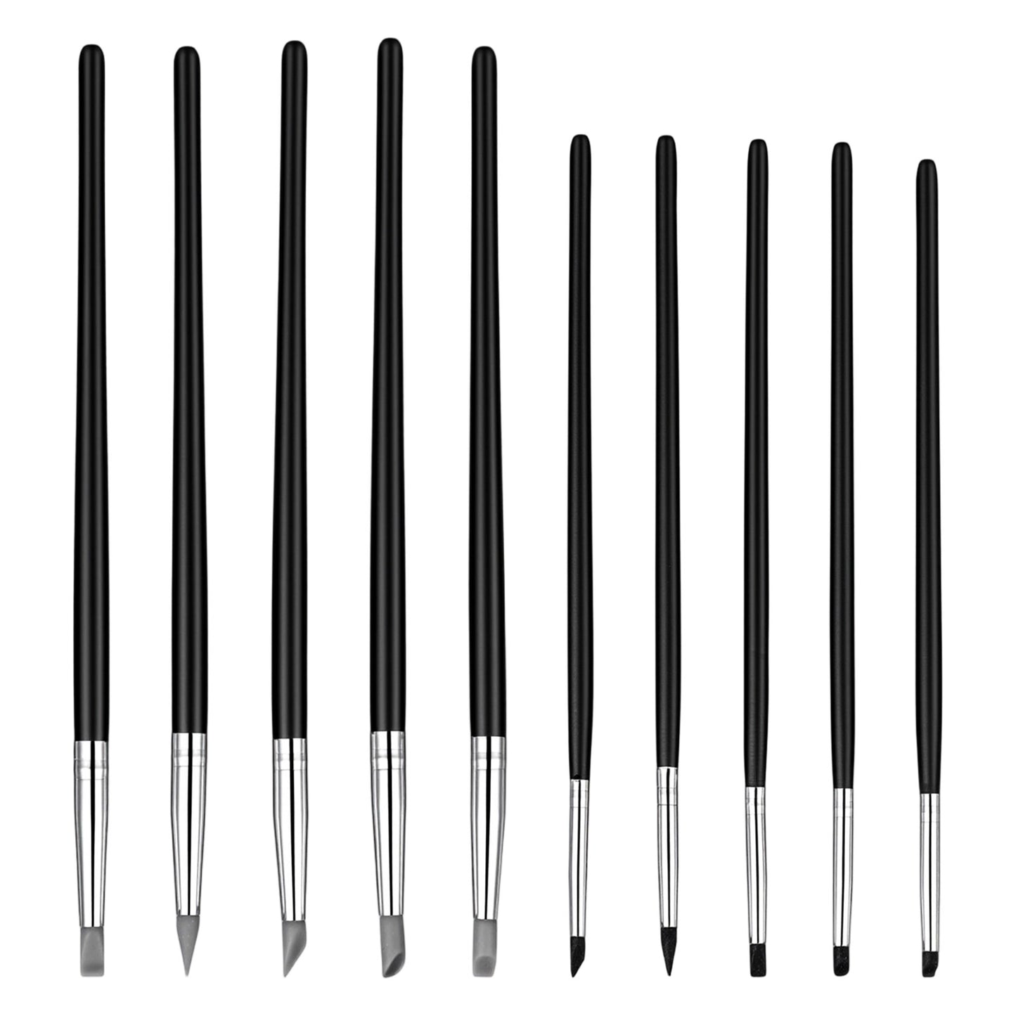 Silicone Paint Brush, 10Pcs Head Silicone Brushes for Crafts Rubber Paint Pens Flexible Clay Carving Tools for Sculpting Handicraft Pottery Handicraft Nail Art Artwork Acrylic Paints Gouache(5 Shapes)