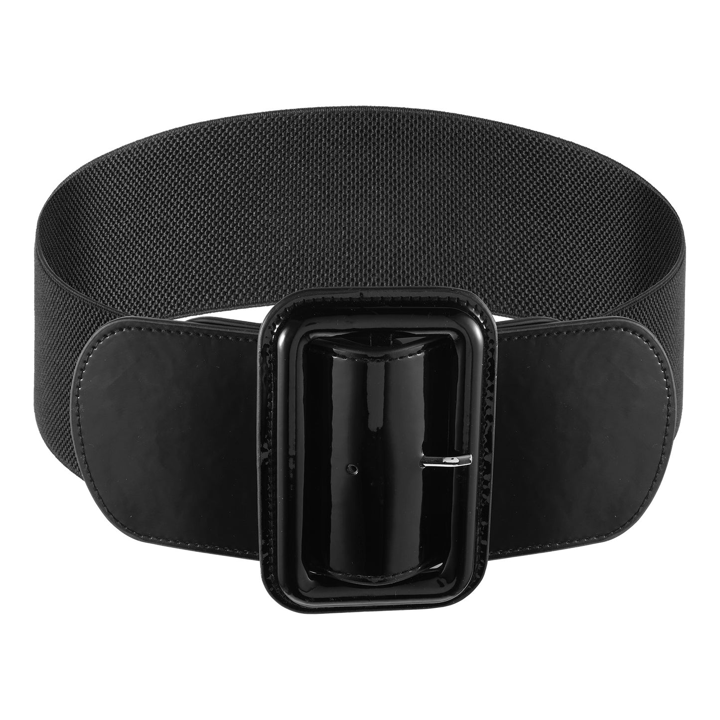 Women Wide Stretchy Belt, Elastic Vintage Belts for Women Vintage Elastic Waist Belt for Dresses Fashion Ladies Waist Belts with Square Buckle Stretchy ThickBelts, 1950s 3 Inch Wide ElasticBelt